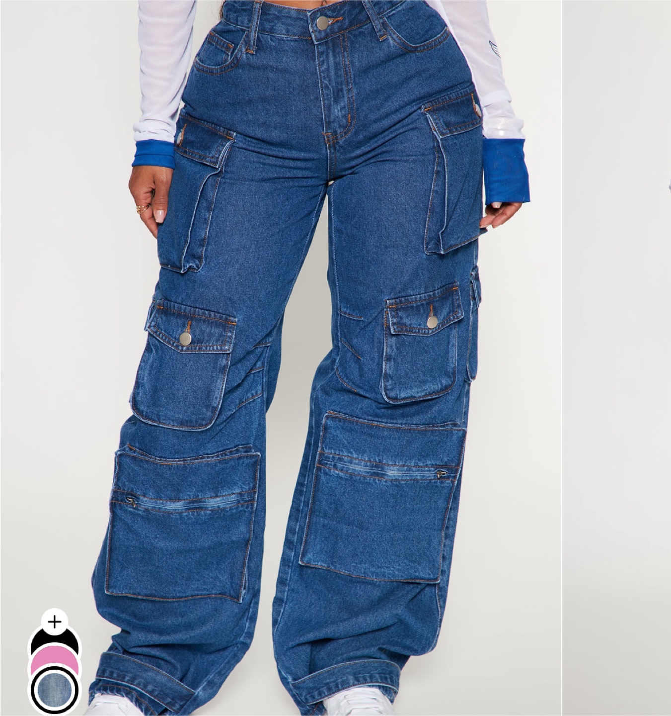 Blue Denim Cargo Pants