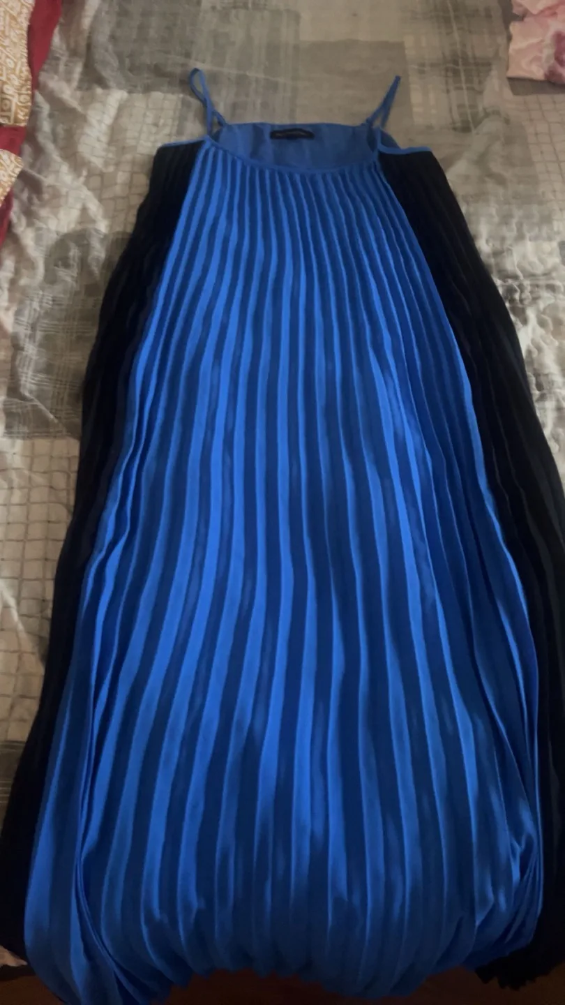 The Limited Blue & Black Pleated Dress thumbnail