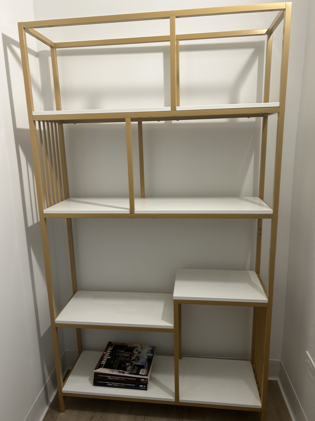 Gold Metal & White Shelf