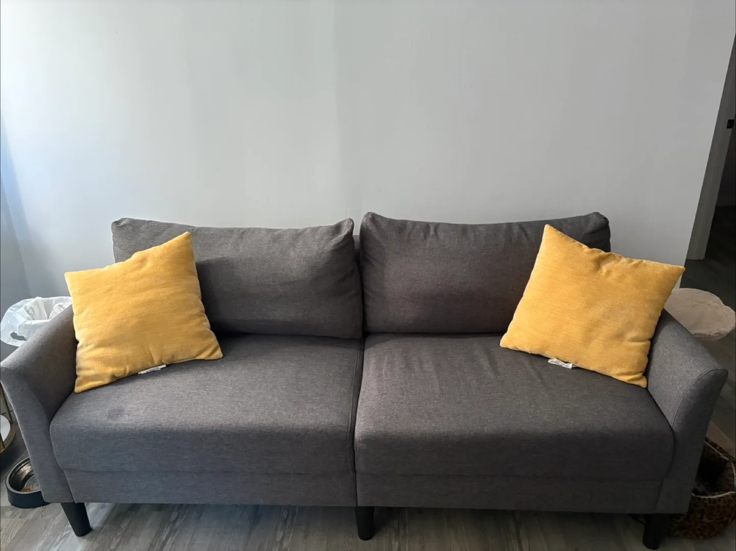 Gray Sofa with Yellow Pillows thumbnail