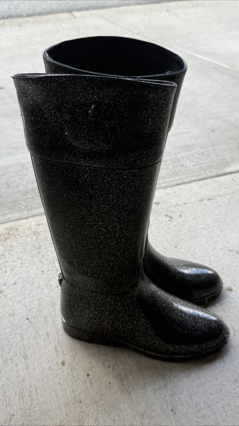 Black Rain Boots hellokitty