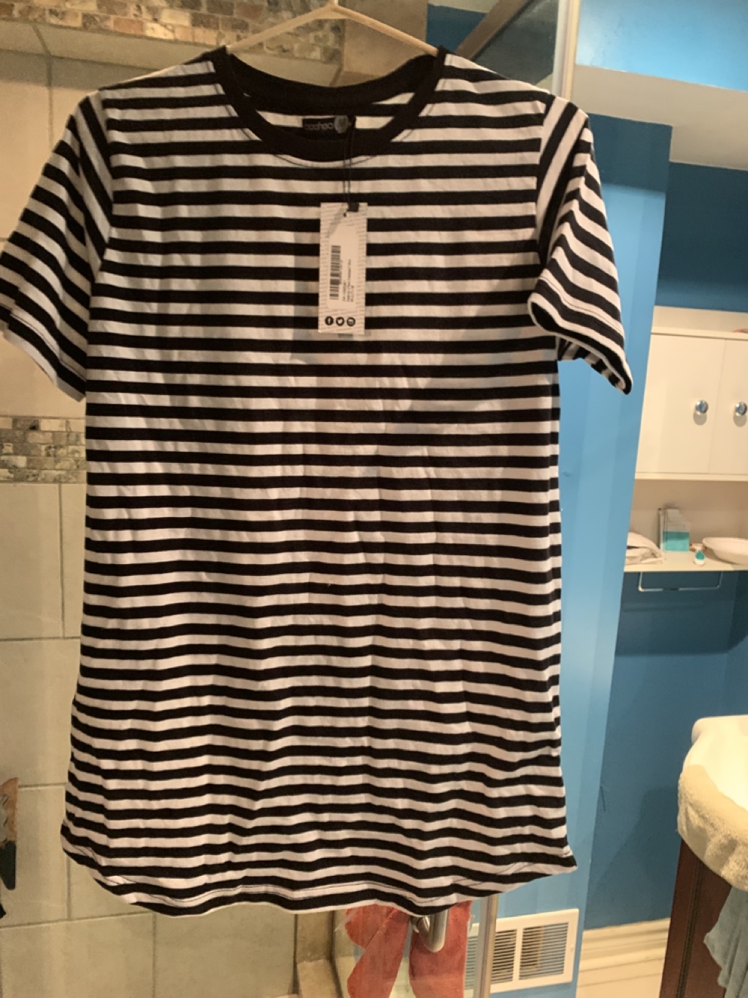 Boohoo Maternity Striped Oversized T-Shirt
