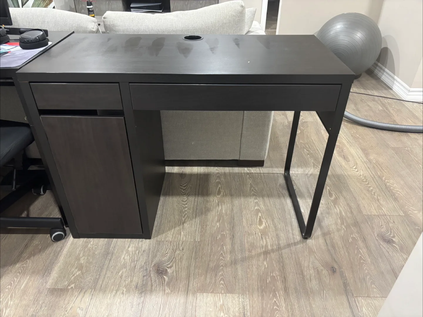 IKEA Dark Brown Desk with Drawer and Cabinet thumbnail