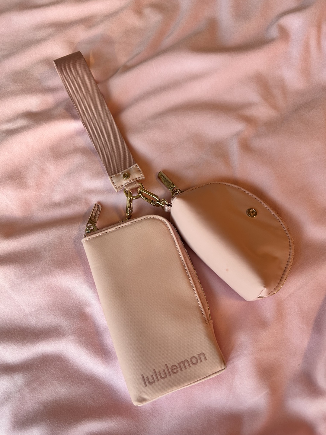 Lululemon Pink Wristlet wallet and pouch