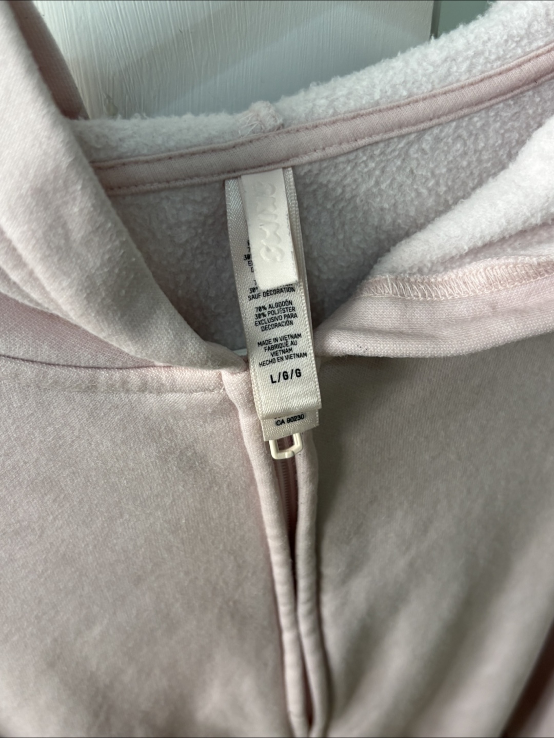 SKIMS Cotton Fleece Shrunken Zip Up Hoodie (L/G) - photo 2