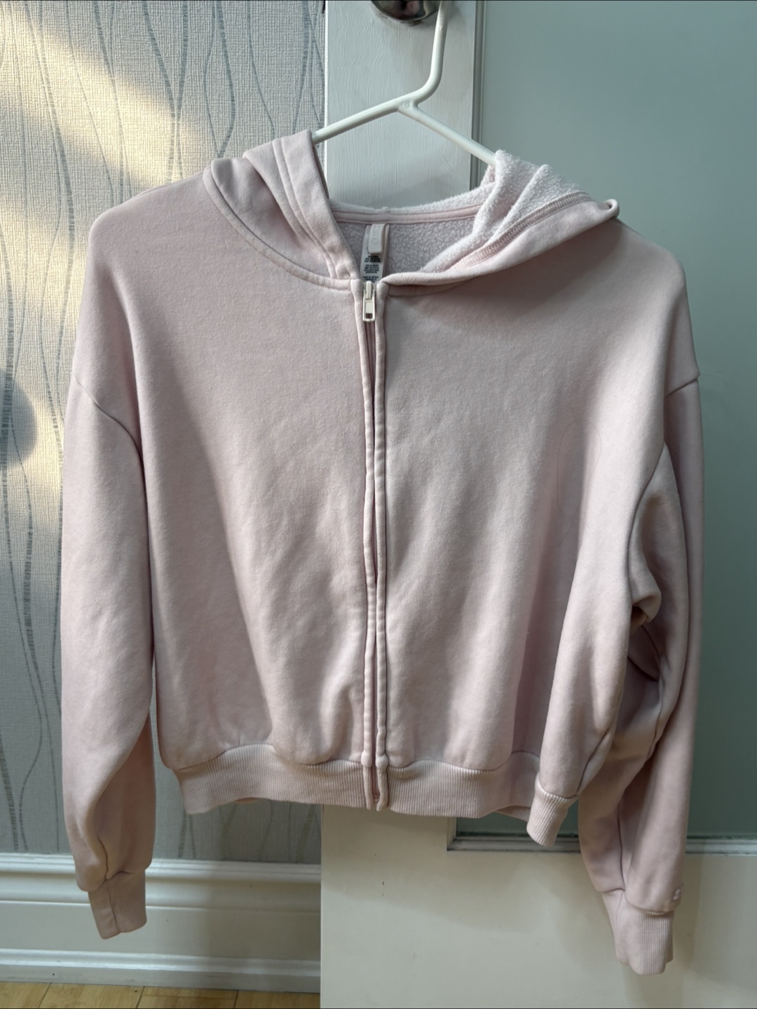 SKIMS Cotton Fleece Shrunken Zip Up Hoodie (L/G)