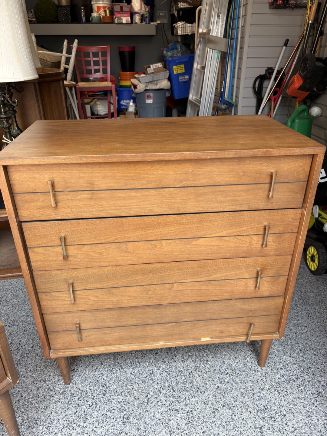 Vintage Wood Dresser, Chest of Drawers, and Nightstand Set - photo 2