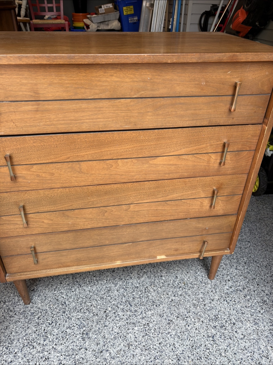 Vintage Wood Dresser, Chest of Drawers, and Nightstand Set