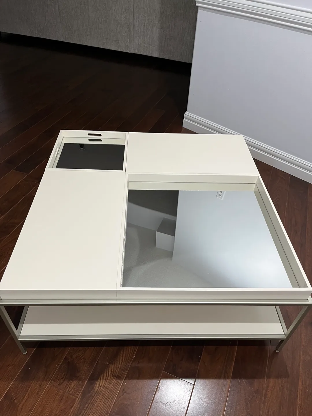 Square Coffee Table with Mirror