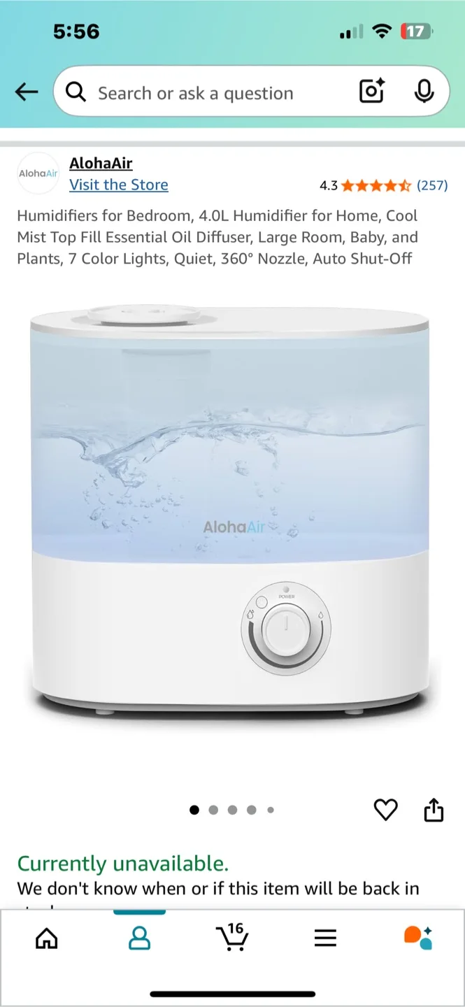 AlohaAir KC-AA12 Humidifier & Essential Oil Diffuser thumbnail