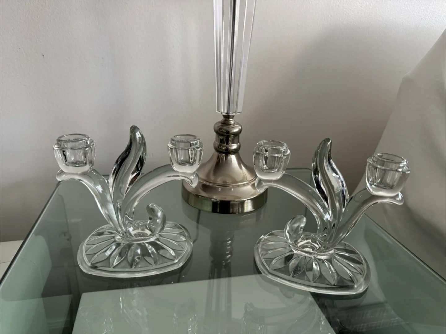 Glass Candlestick Holders - Set of Two image indicator(3)