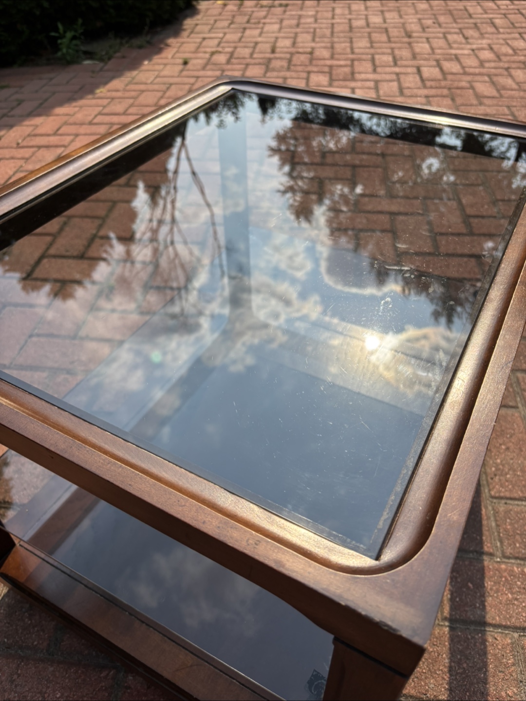 MCM Glass Walnut Table - photo 5