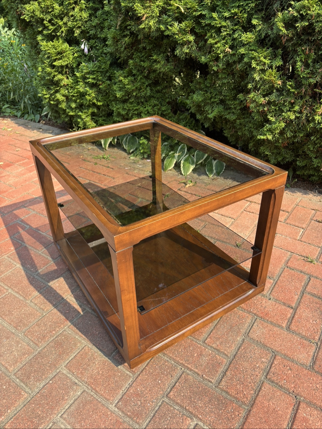 MCM Glass Walnut Table - photo 3