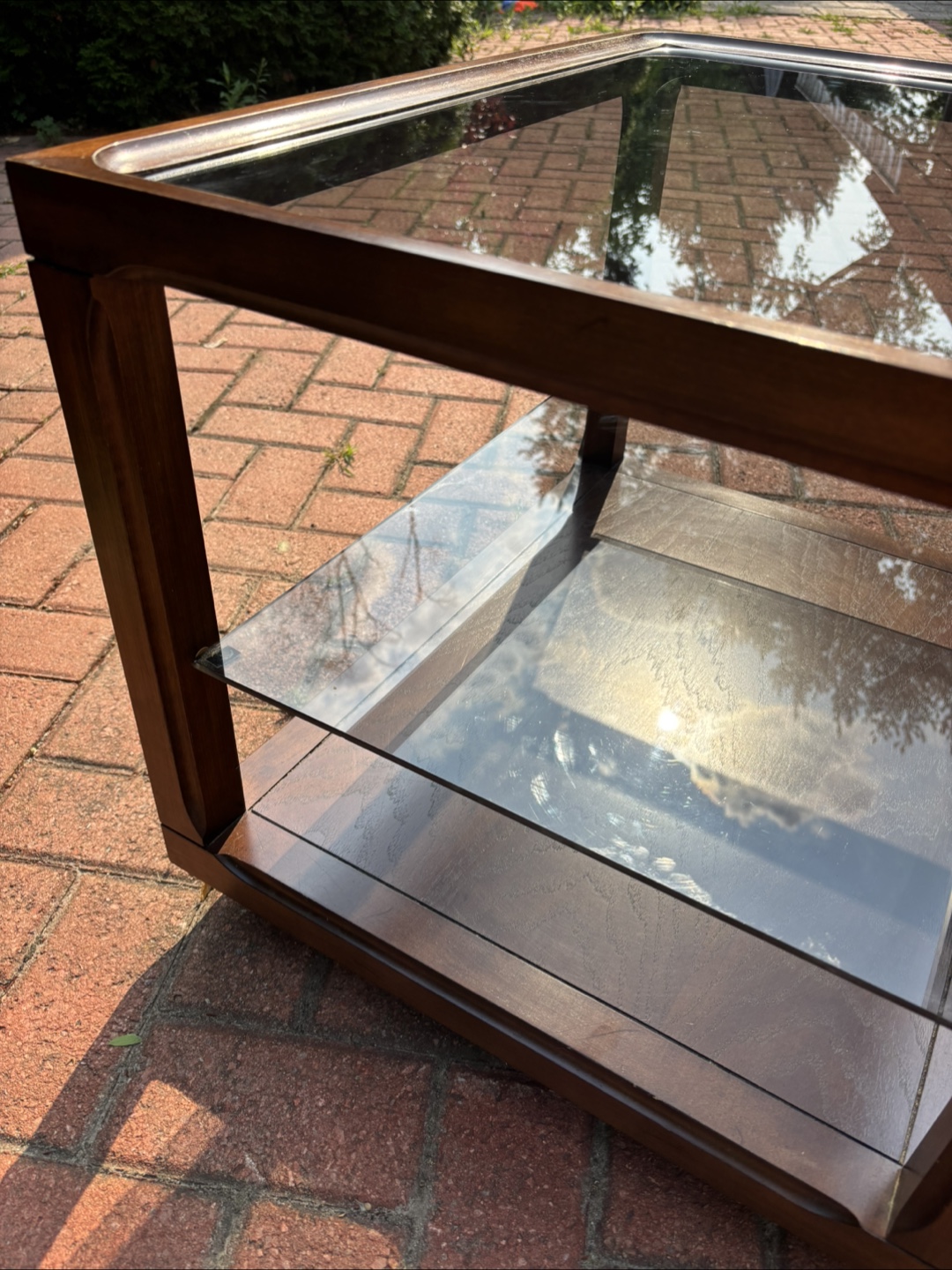 MCM Glass Walnut Table - photo 4