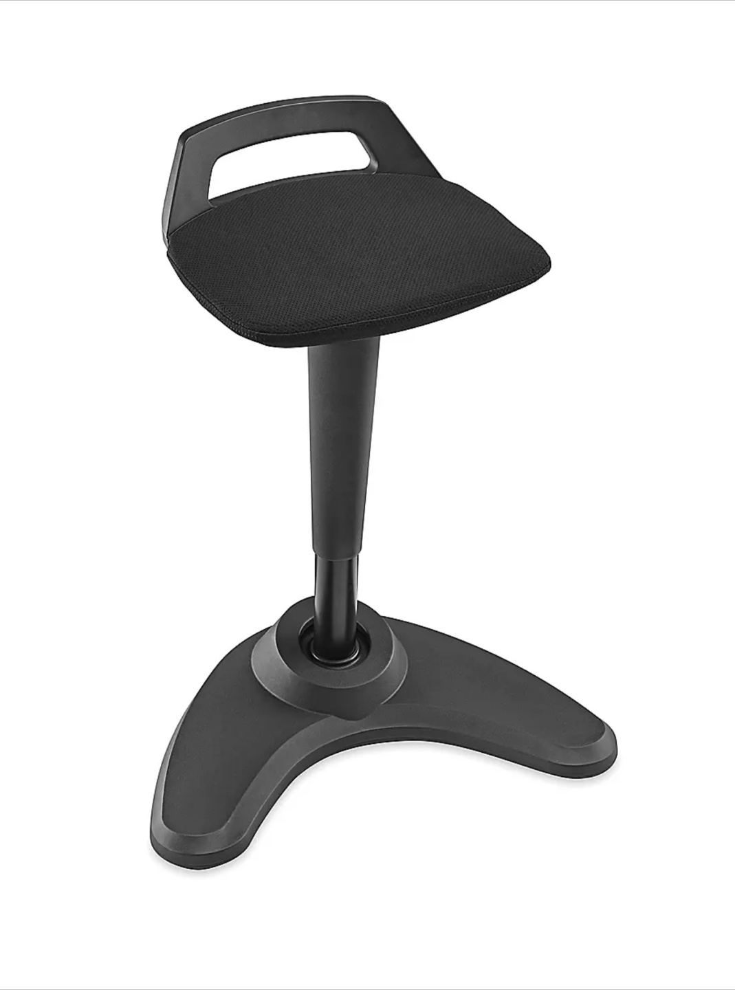 Fabric Office Sit/Stand Stool - Black