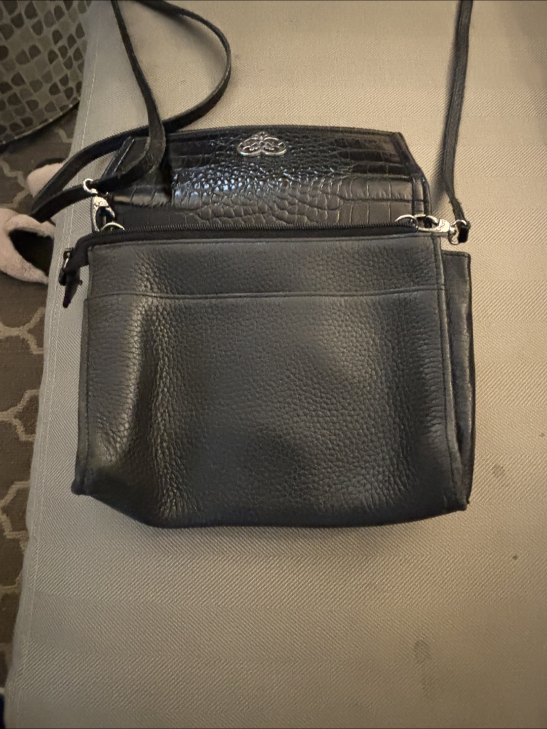Vintage Brighton Black Leather Crossbody Bag - photo 4