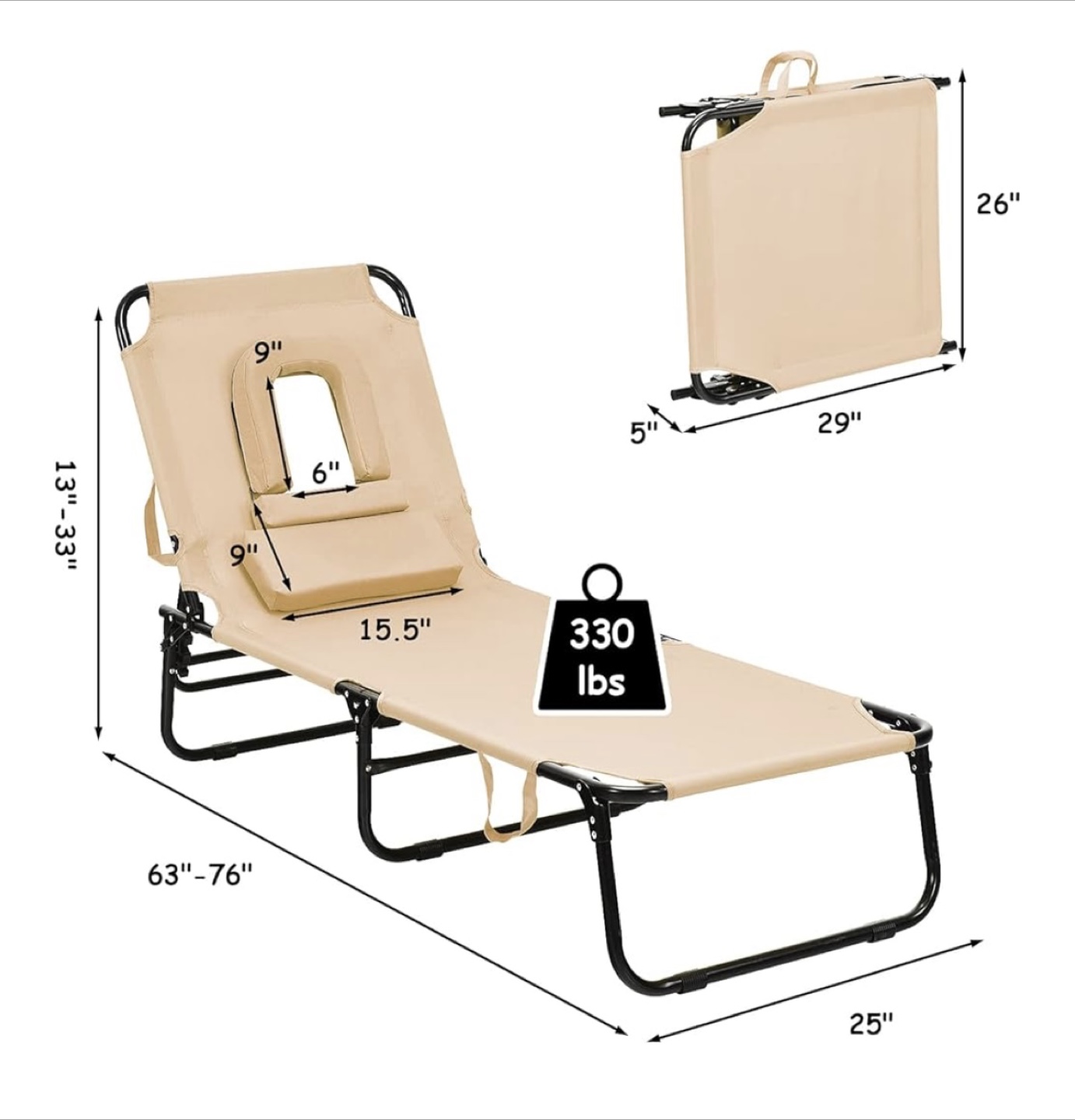 Folding Beach Lounge Chair - photo 3