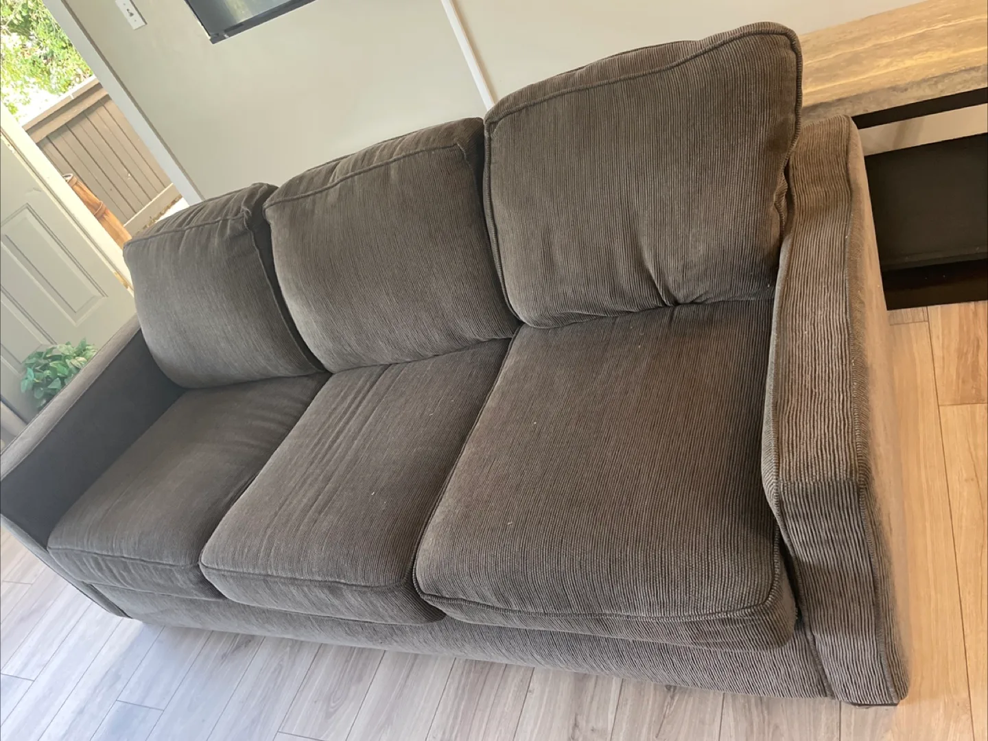 Brown Corduroy Sofa and Armchair Set thumbnail