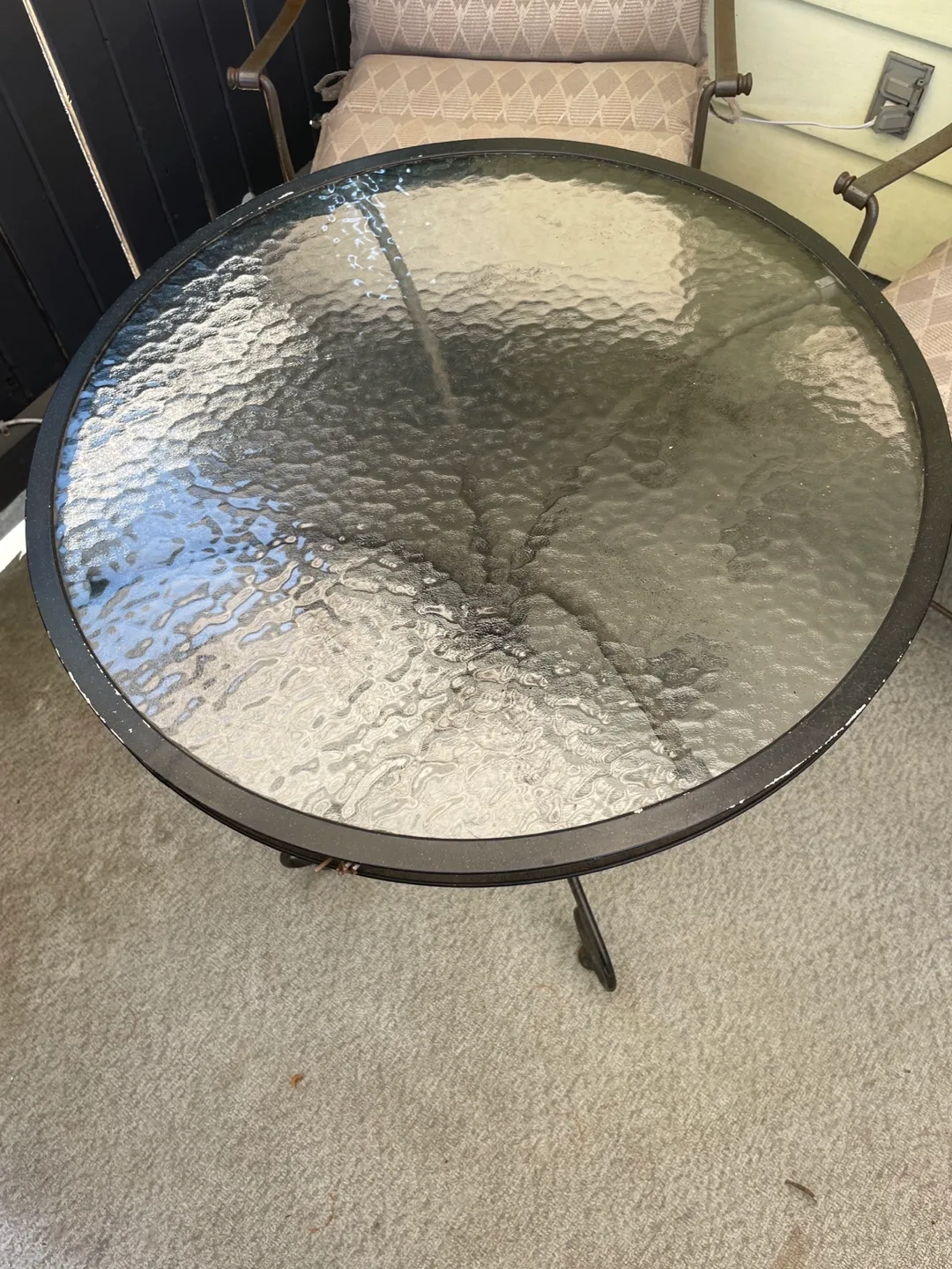 Round Glass Top Patio Table thumbnail