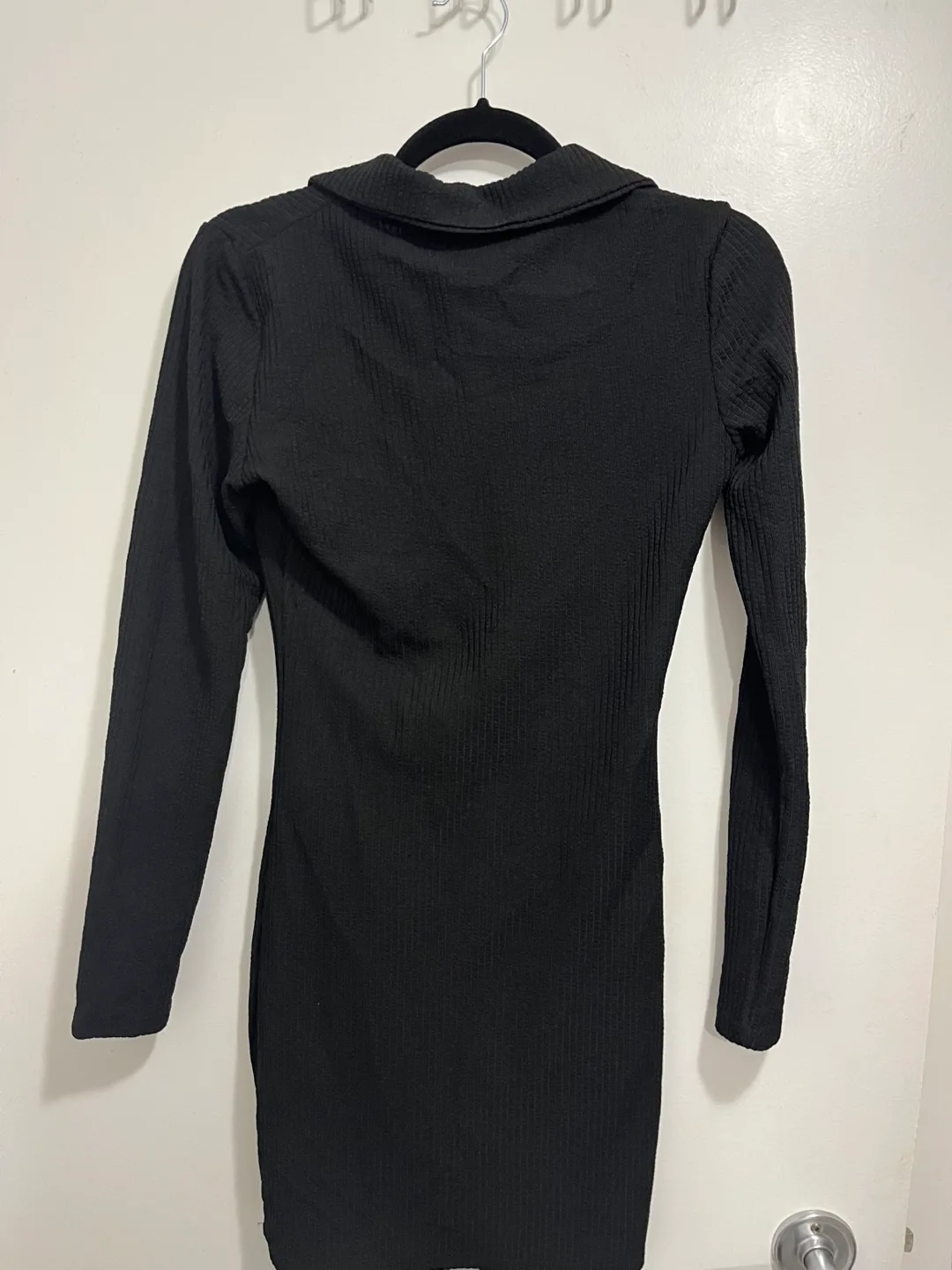 New Forever 21 Black Ribbed Mini Dress - XS/TP image indicator(2)