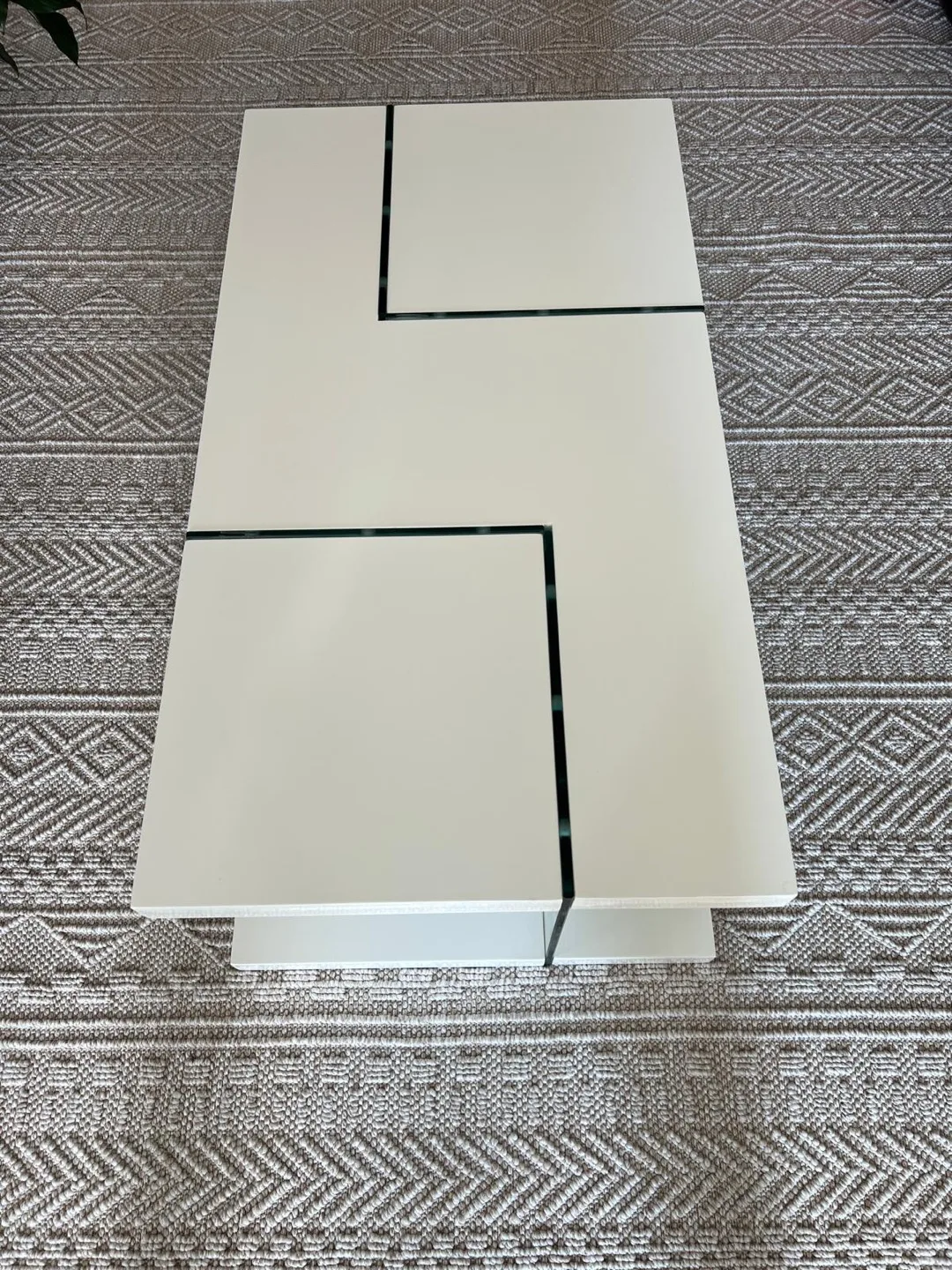 Modern White & Glass Coffee Table - Moving sale thumbnail