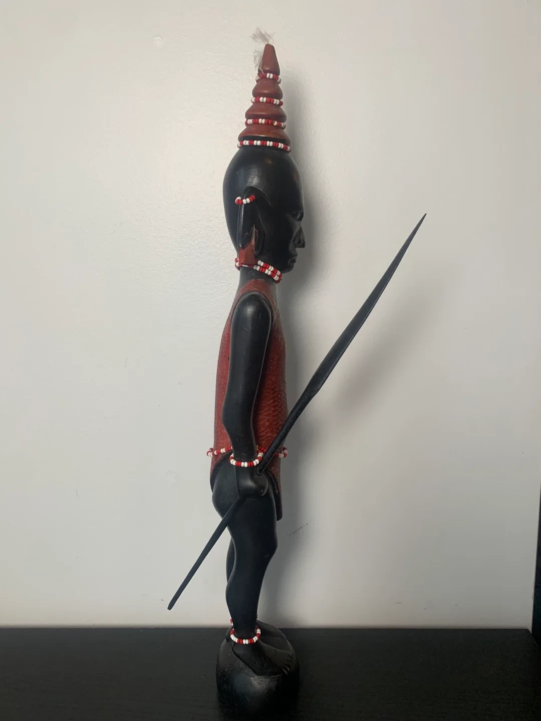 Vintage African Masai Warrior Wood Carving Statue image indicator(3)