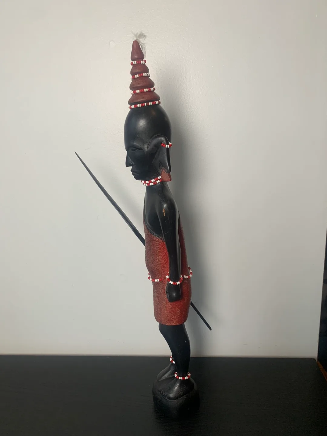 Vintage African Masai Warrior Wood Carving Statue image indicator(5)