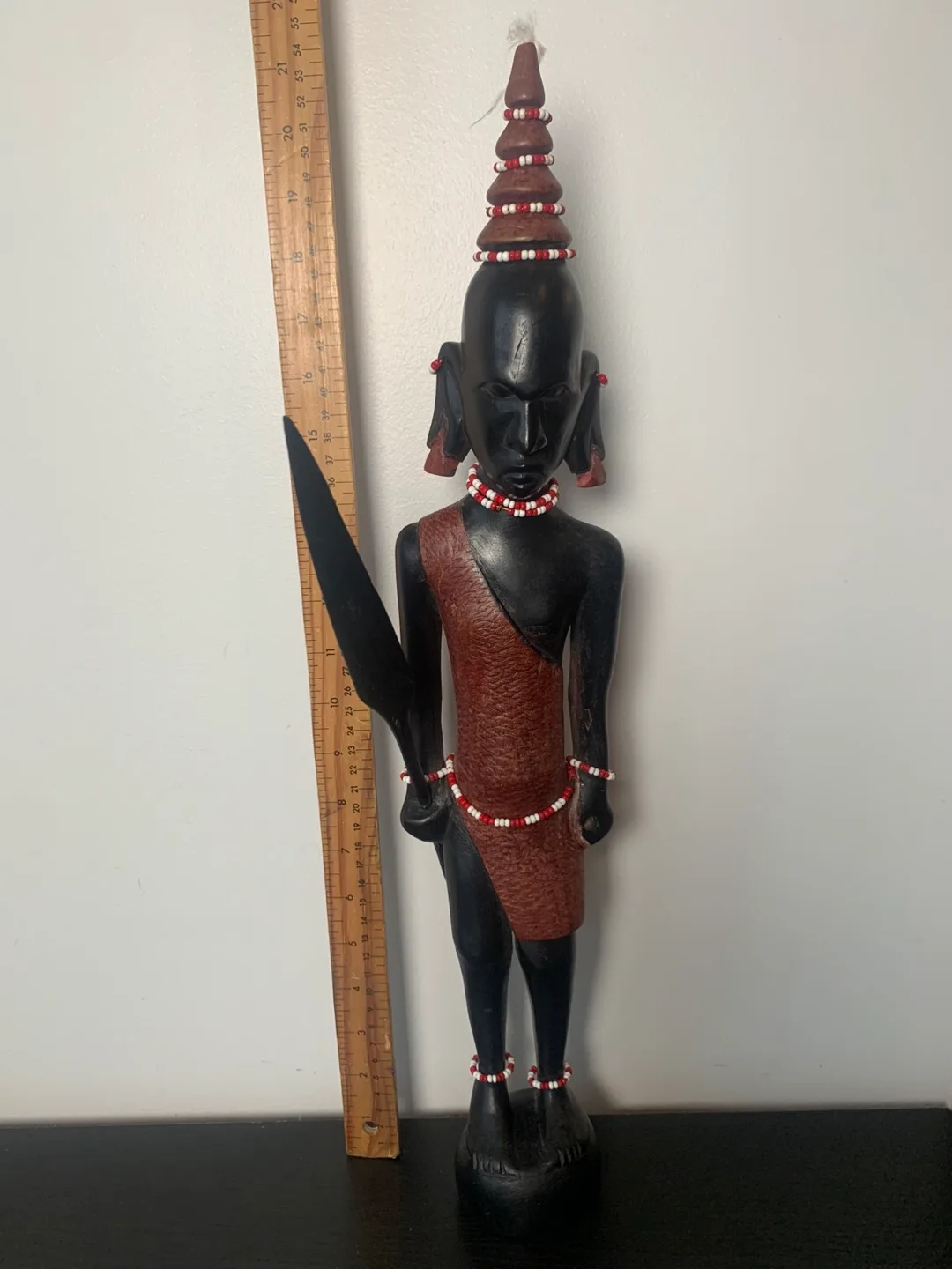 Vintage African Masai Warrior Wood Carving Statue image indicator(2)