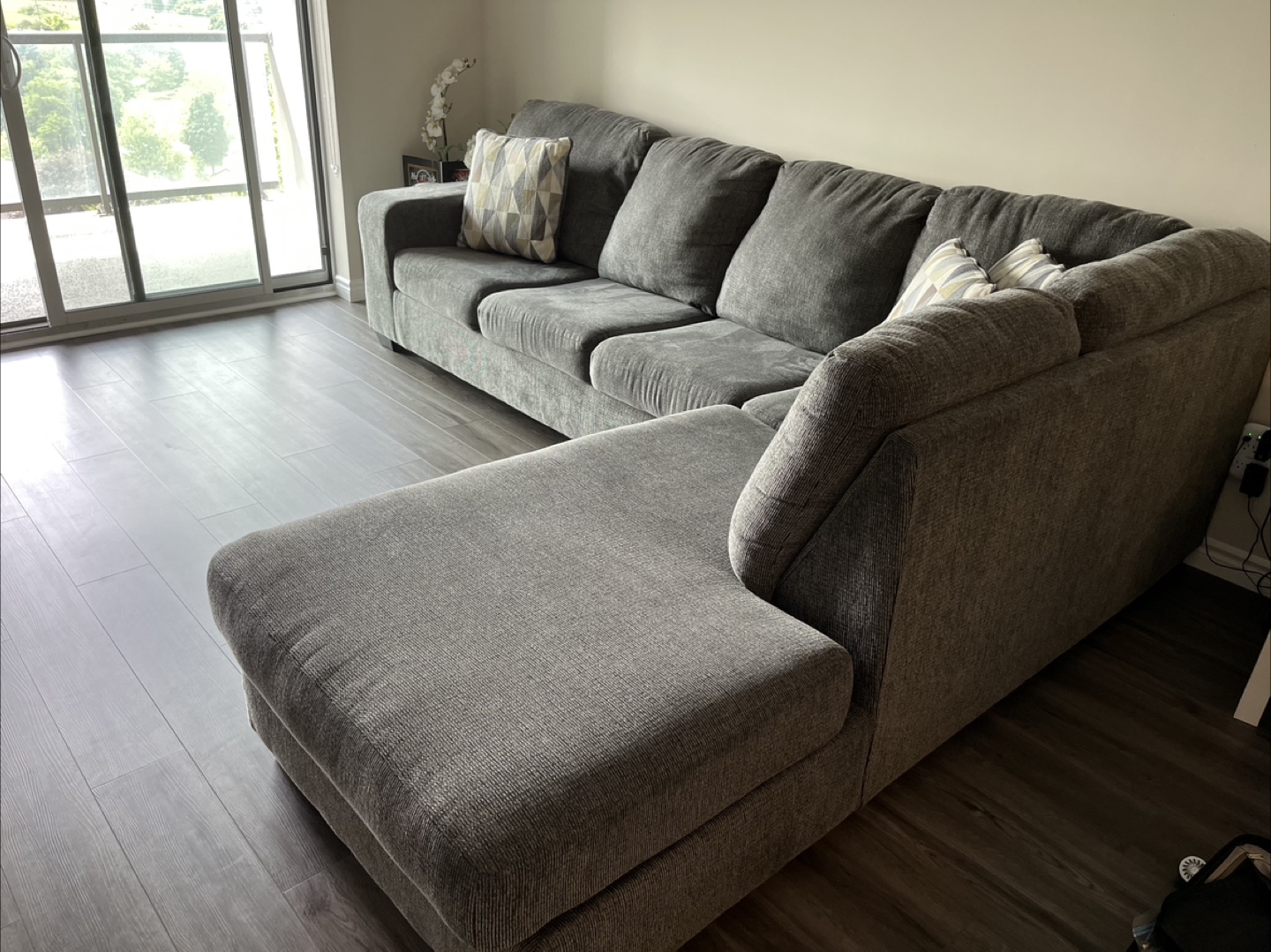 Grey Sectional Sofa with Chaise Lounge - photo 2