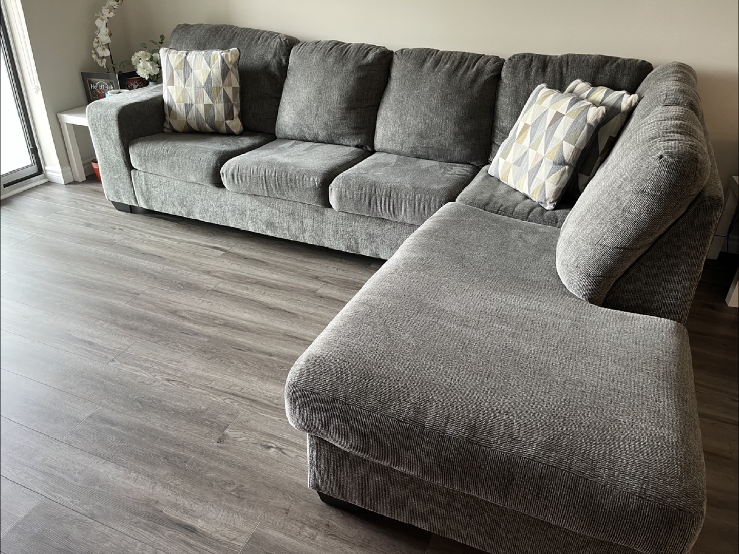Grey Sectional Sofa with Chaise Lounge