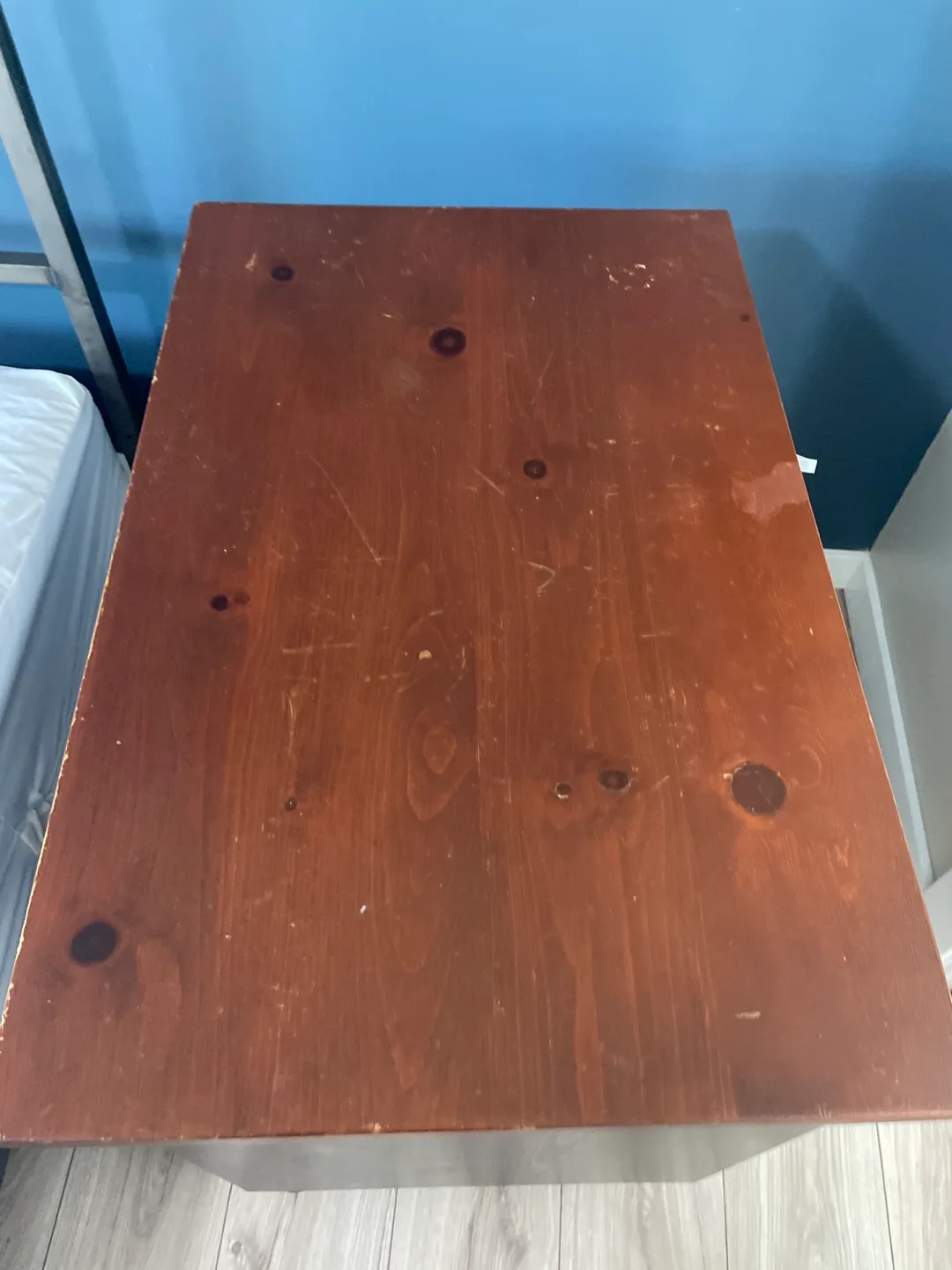 Brown Wood Nightstand with Drawer image indicator(3)