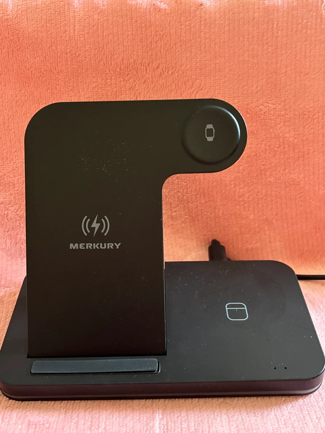 Merkury 3-in-1 Wireless Charging Stand - Black thumbnail