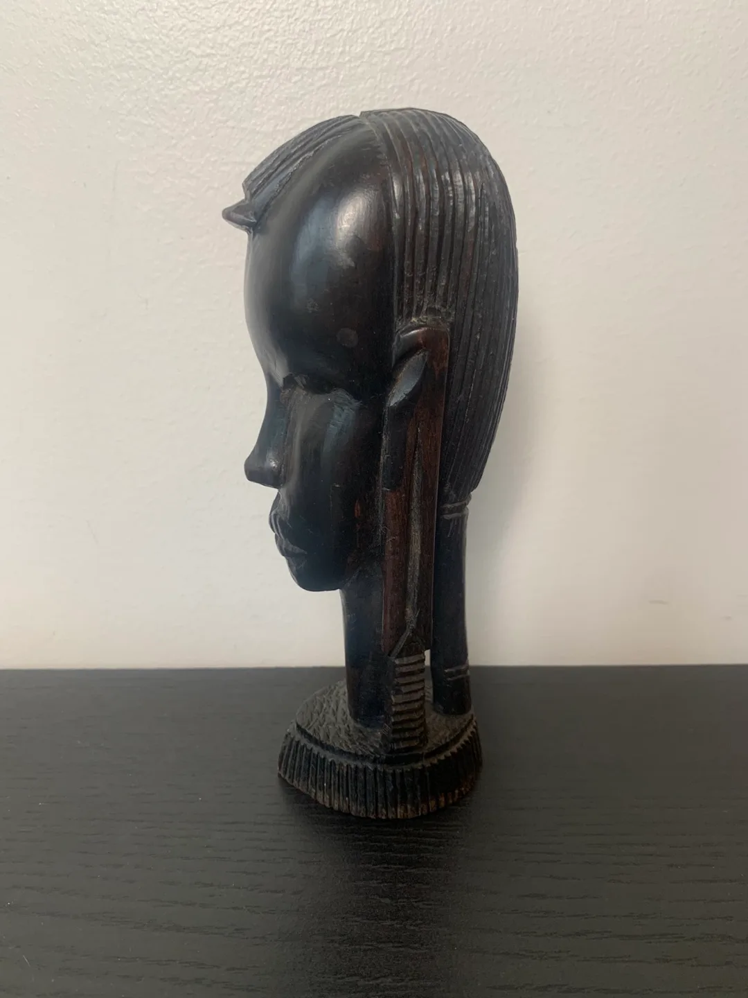 Wooden African Head Sculpture