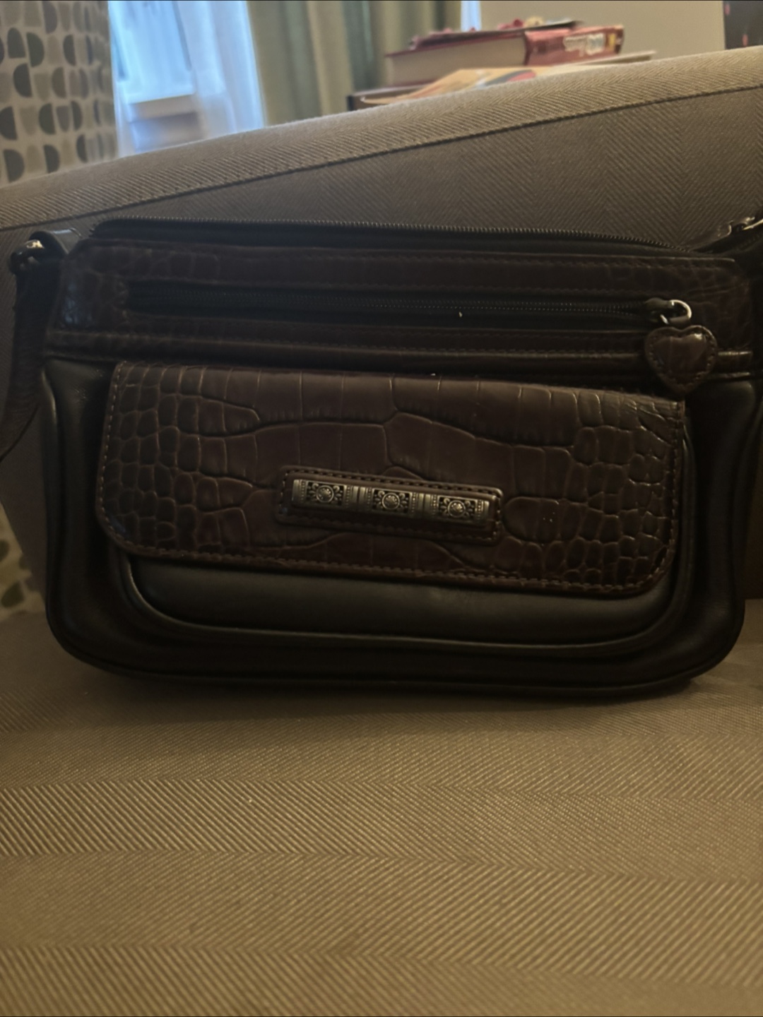 Brighton Croc Embossed Leather Handbag - photo 2
