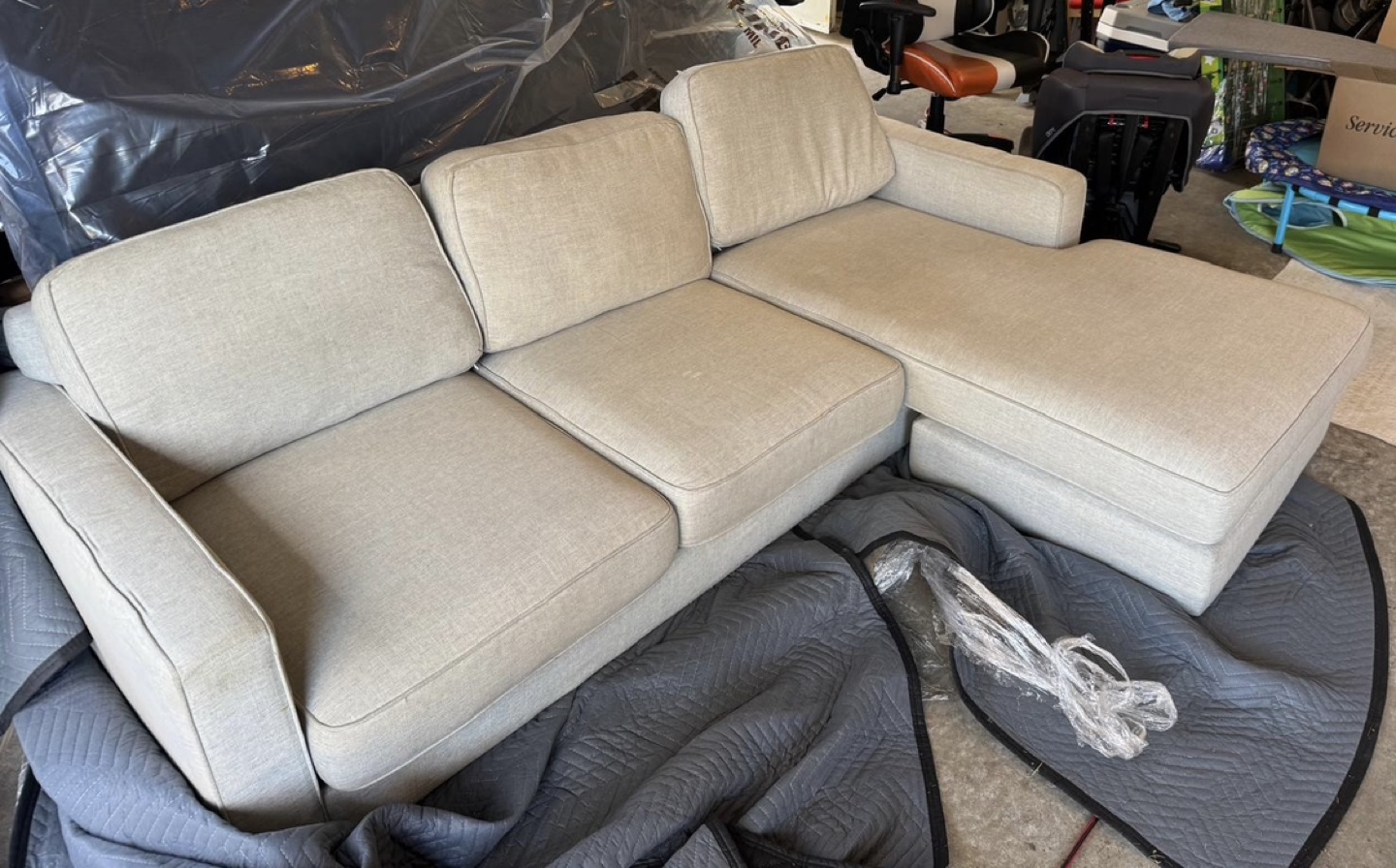 Beige Sectional Sofa - Used Condition