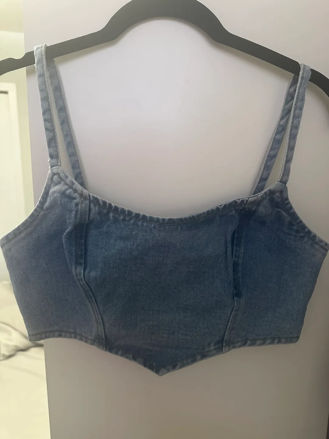 Forever 21 Denim Crop Top - Size S thumbnail