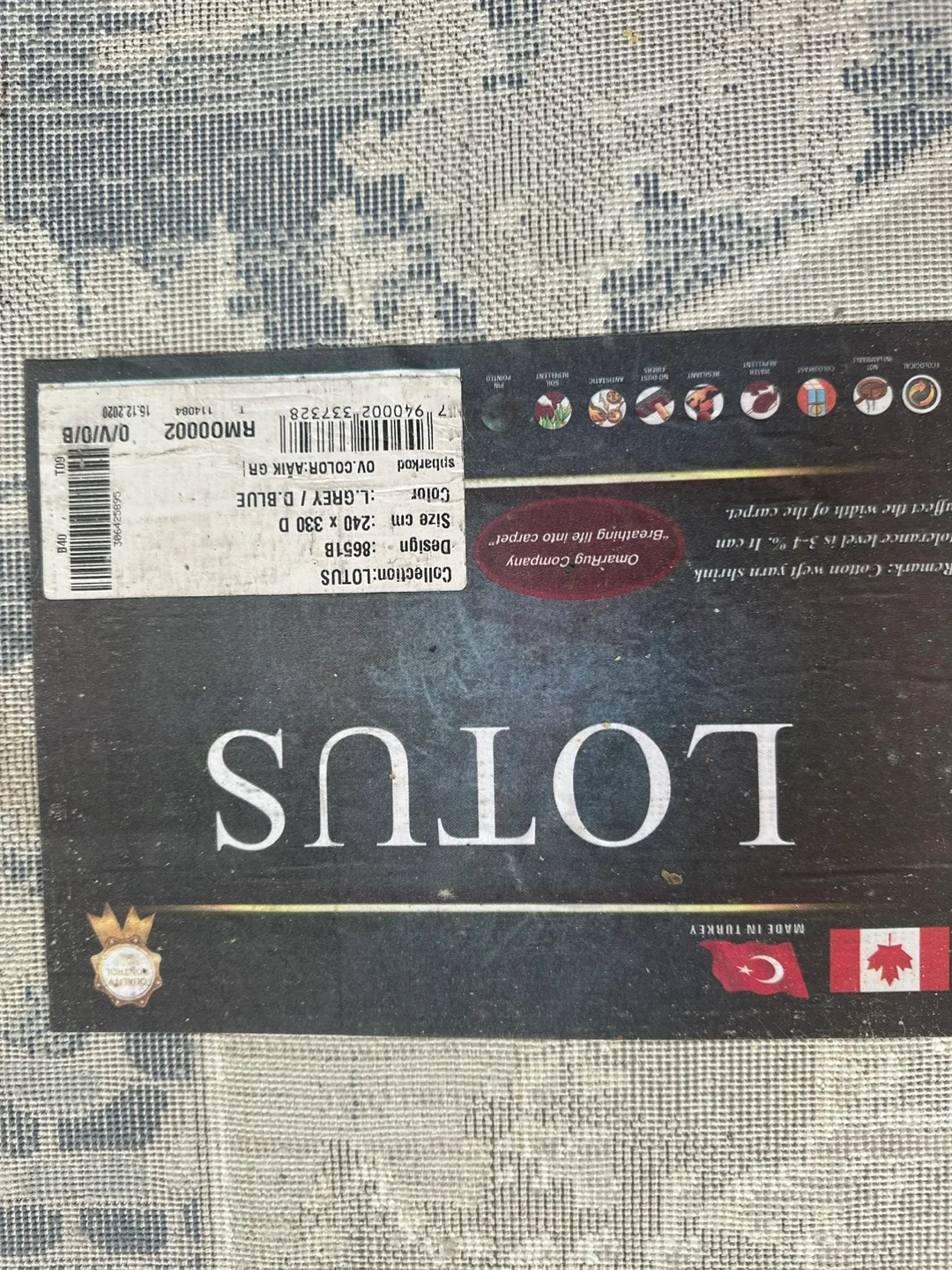 LOTUS Area Rug - Light Grey/Dark Blue - 240 x 330 cm image indicator(3)