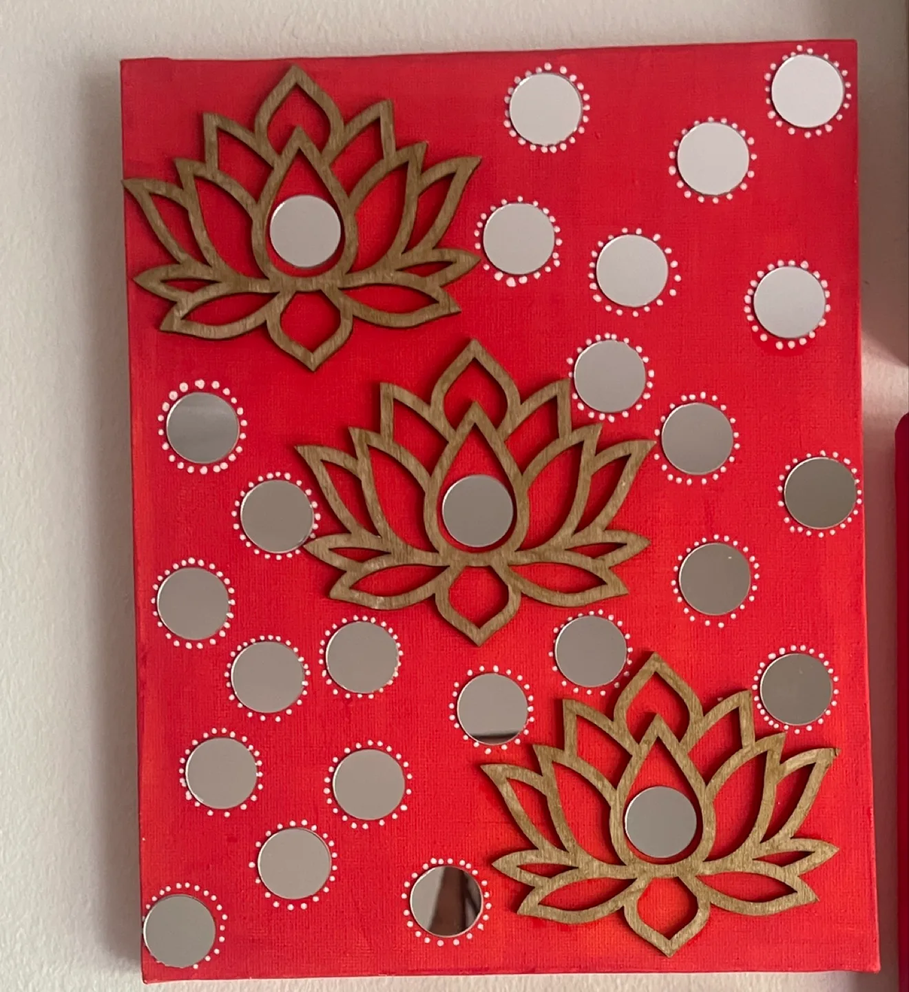 Handmade Lotus Mirror Wall Art | Ethnic Home Décor 🌺 thumbnail