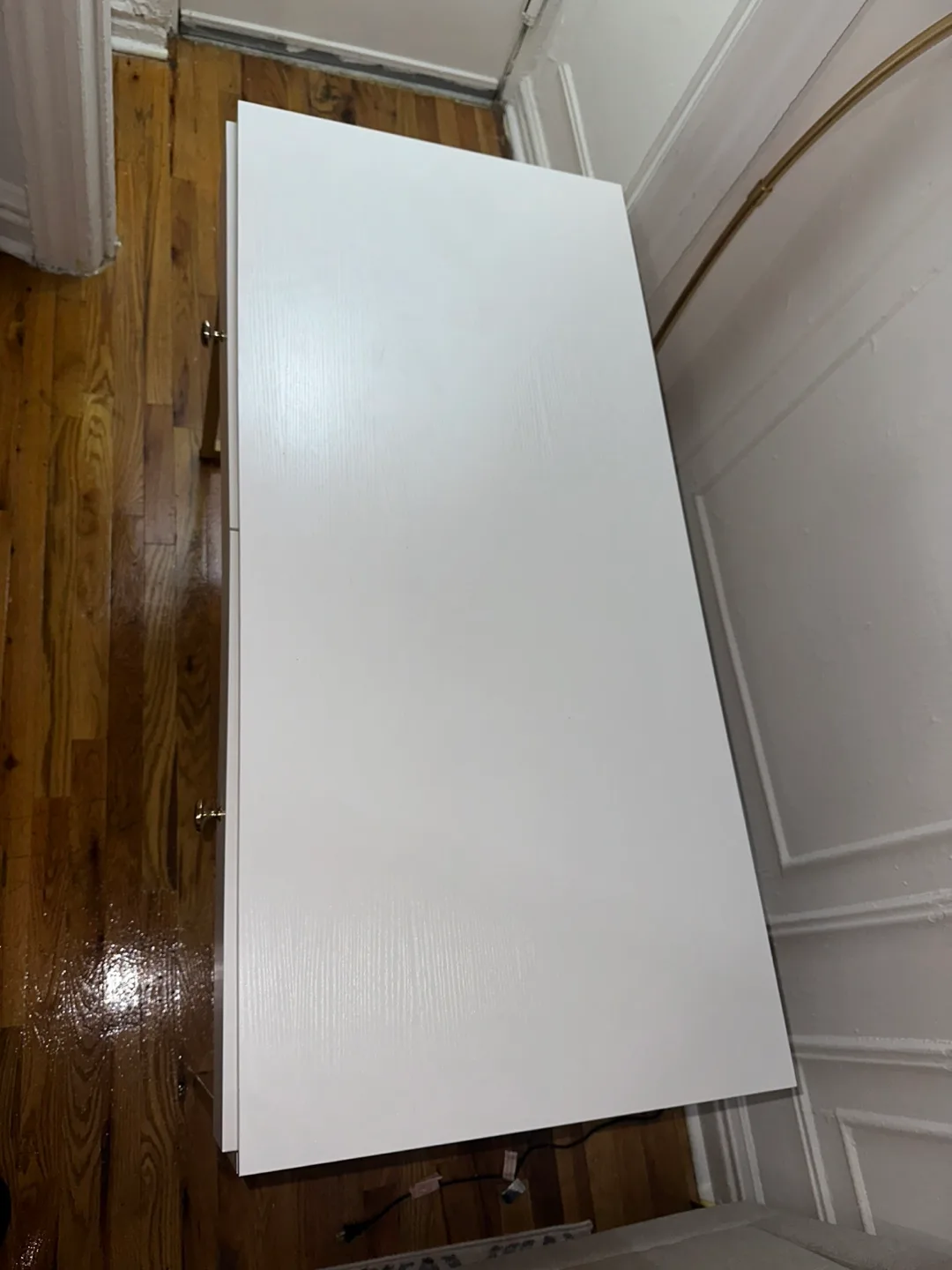 White & Gold Desk with Two Drawers image indicator(4)