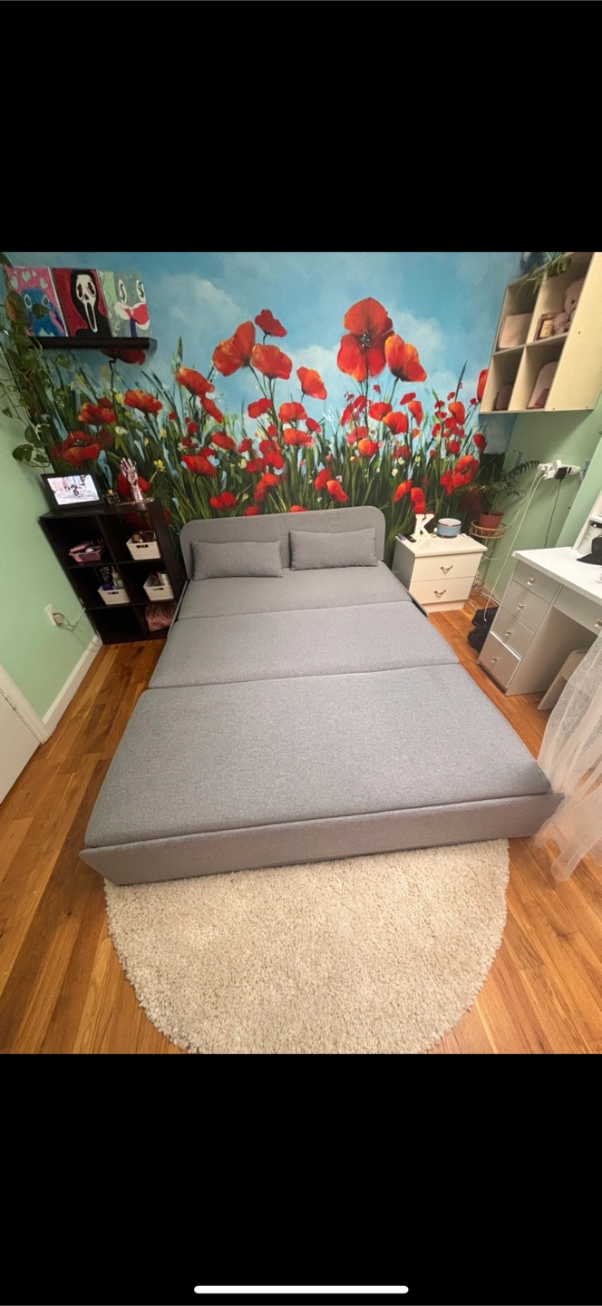 Gray Folding Sofa Bed