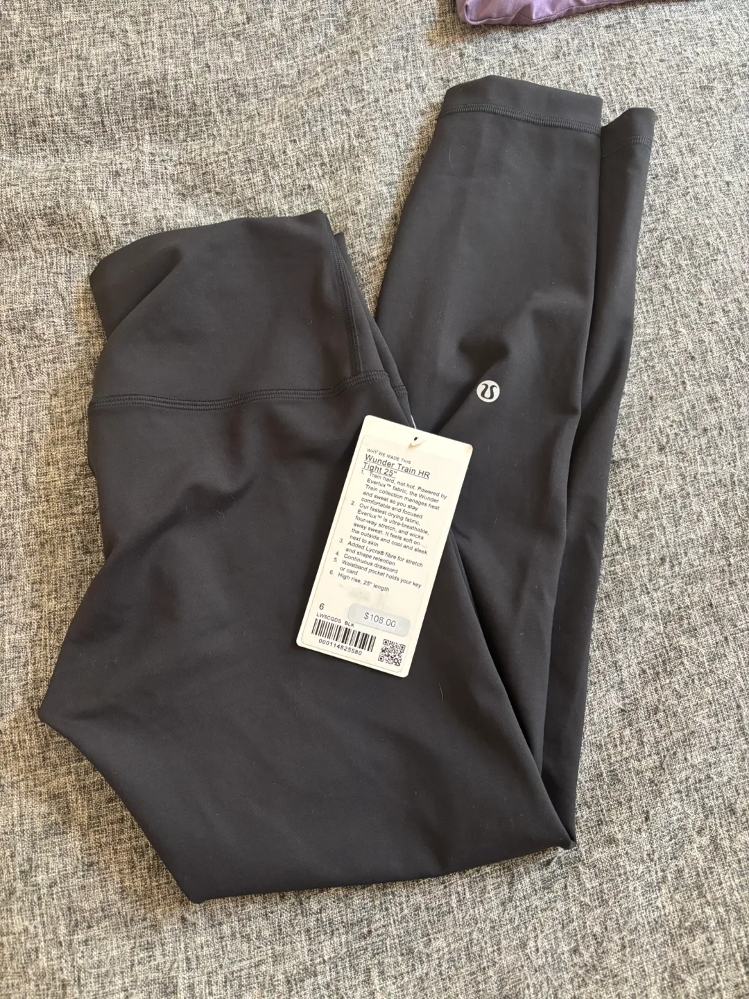 Lululemon Wunder Train HR Tight 25" Size 6 Black thumbnail