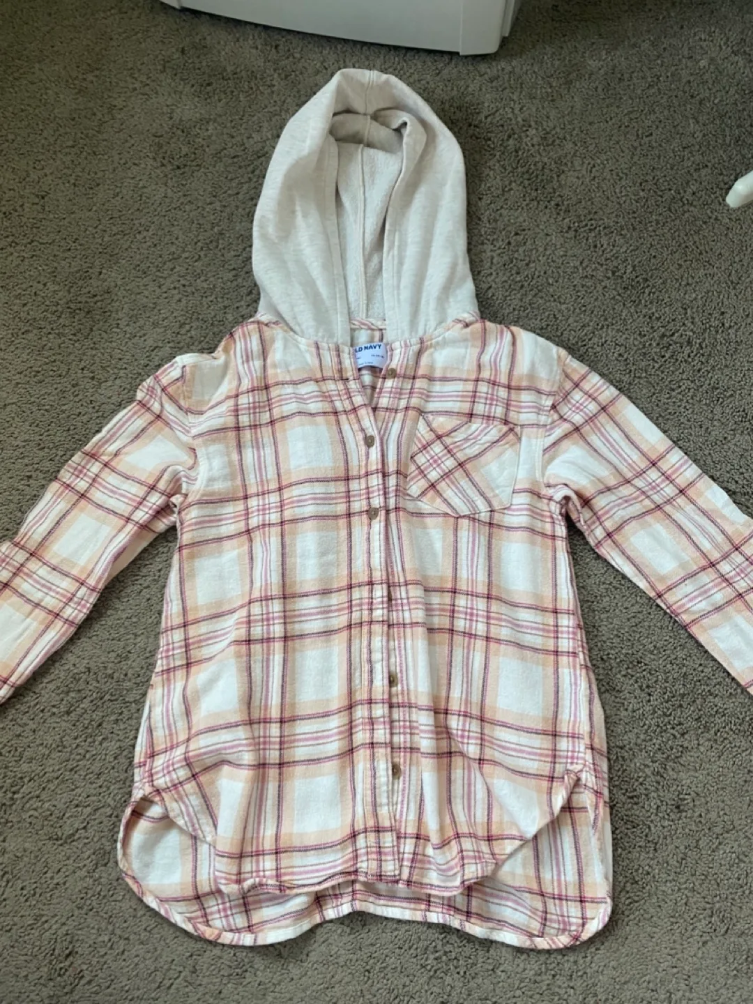 Old Navy Plaid Hooded Flannel Shirt thumbnail