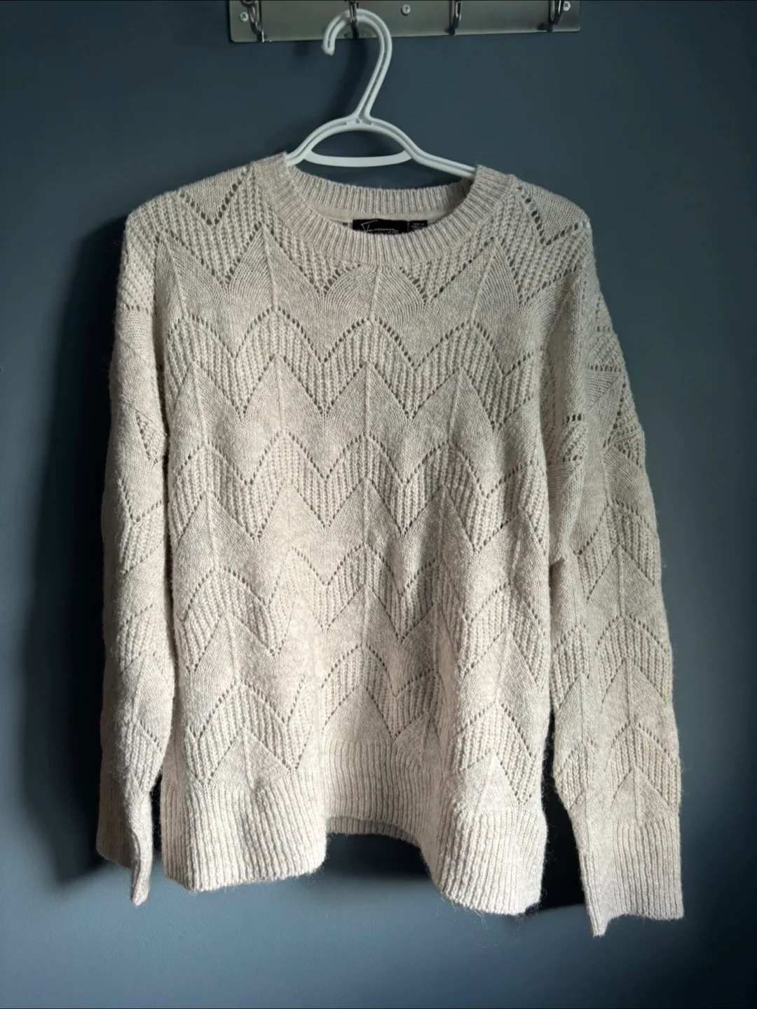 Femme By Design Cream Knit Sweater - Size L thumbnail