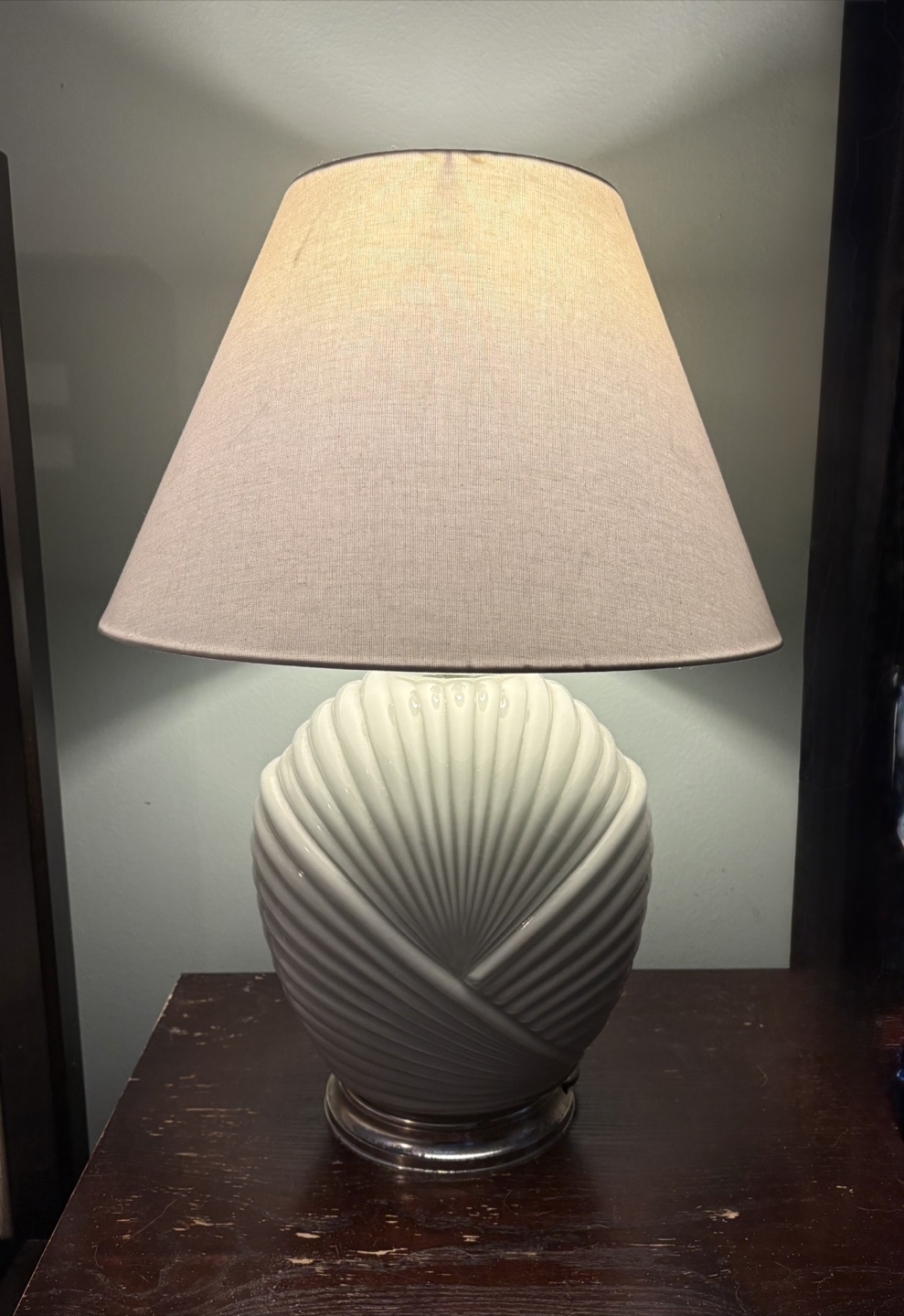 Pair of Vintage Glass Lamps with Shades - photo 2