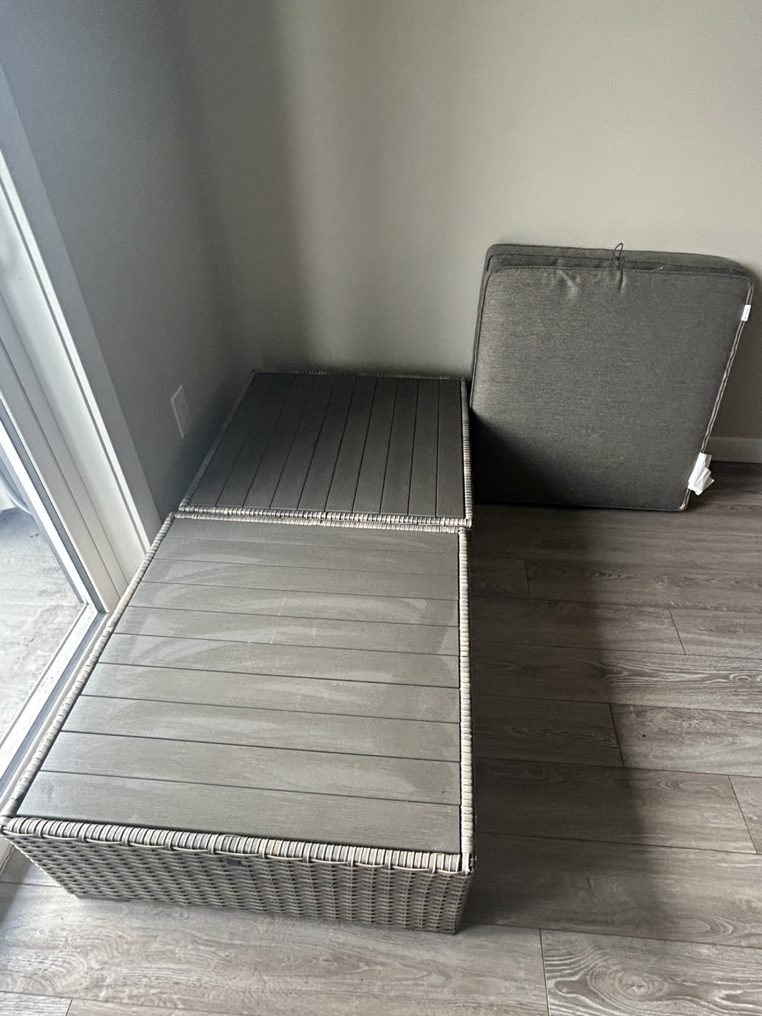 Grey Wicker Outdoor Patio Set with 2 Coffee Tables - photo 3