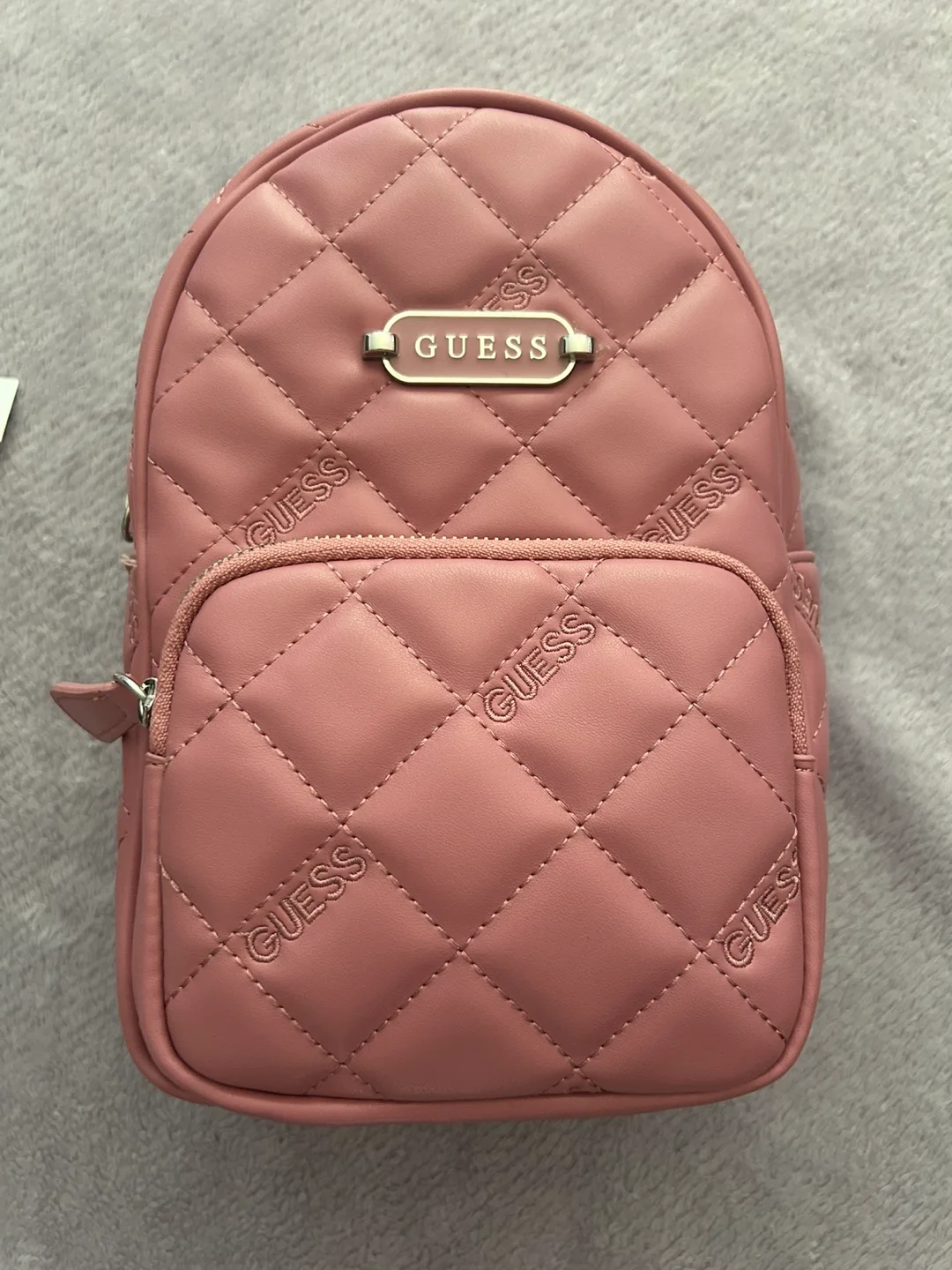 Guess Pink Quilted Mini Backpack thumbnail