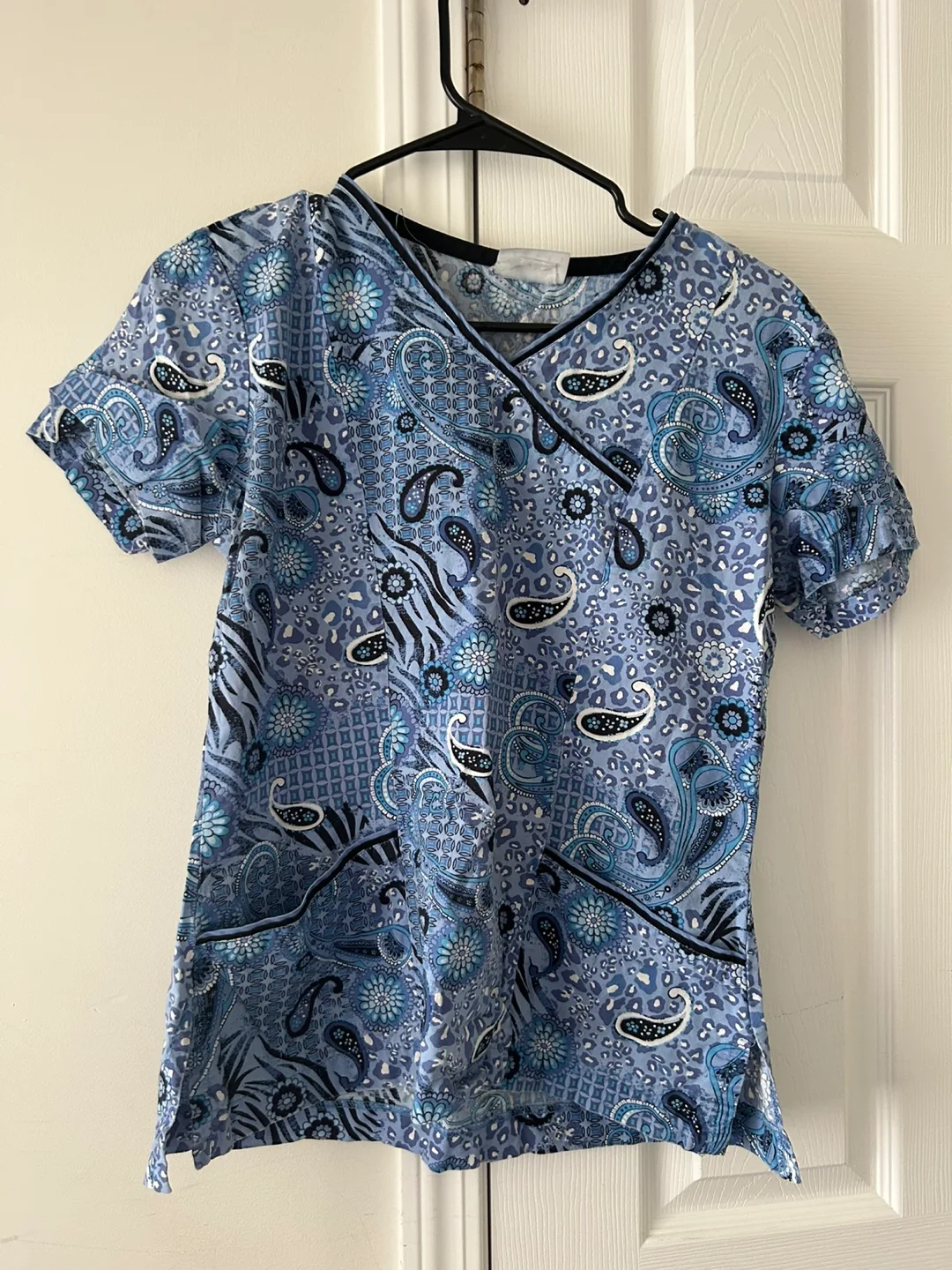 Paisley Print Scrub Top thumbnail