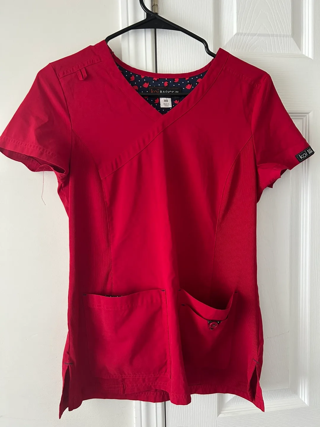 Koi Basics XS Red Scrub Top thumbnail