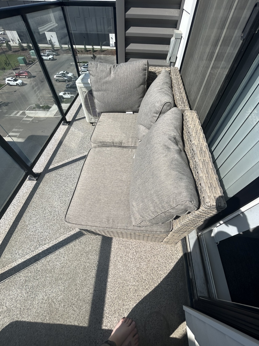 Grey Wicker Outdoor Patio Set with 2 Coffee Tables - photo 4