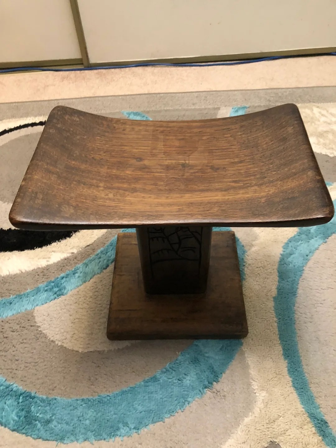 Hand Carved Wooden meditation/ prayer stool image indicator(6)